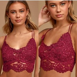 Free People Celine Long Line Lace Bralette